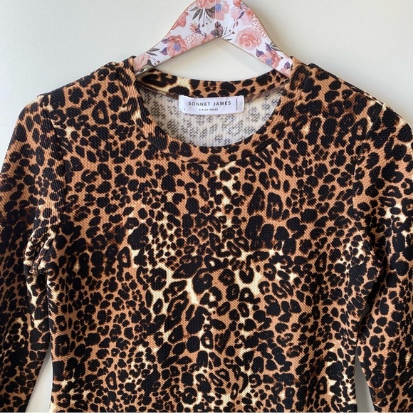 SONNET JAMES Reese Leopard Animal Print Play Dress! Small - Picture 3 of 8